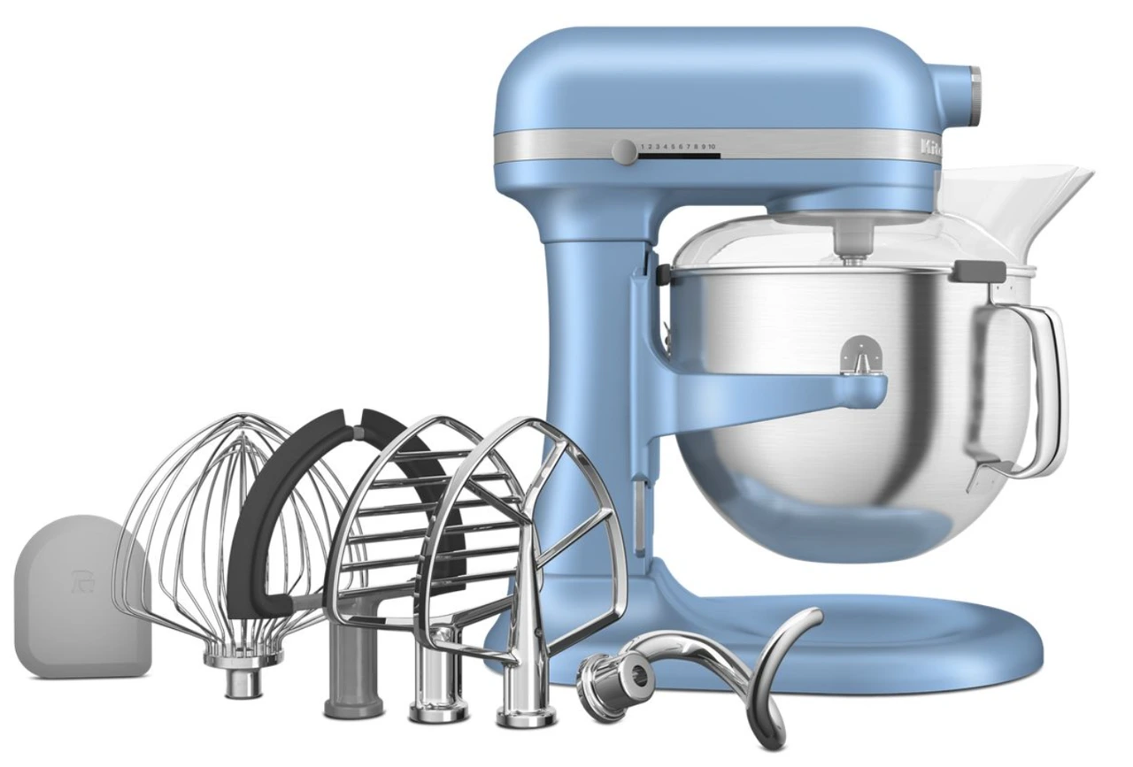 KitchenAid - 7 Qt Blue Velvet Stand Mixer With Stainless Steel Accessories