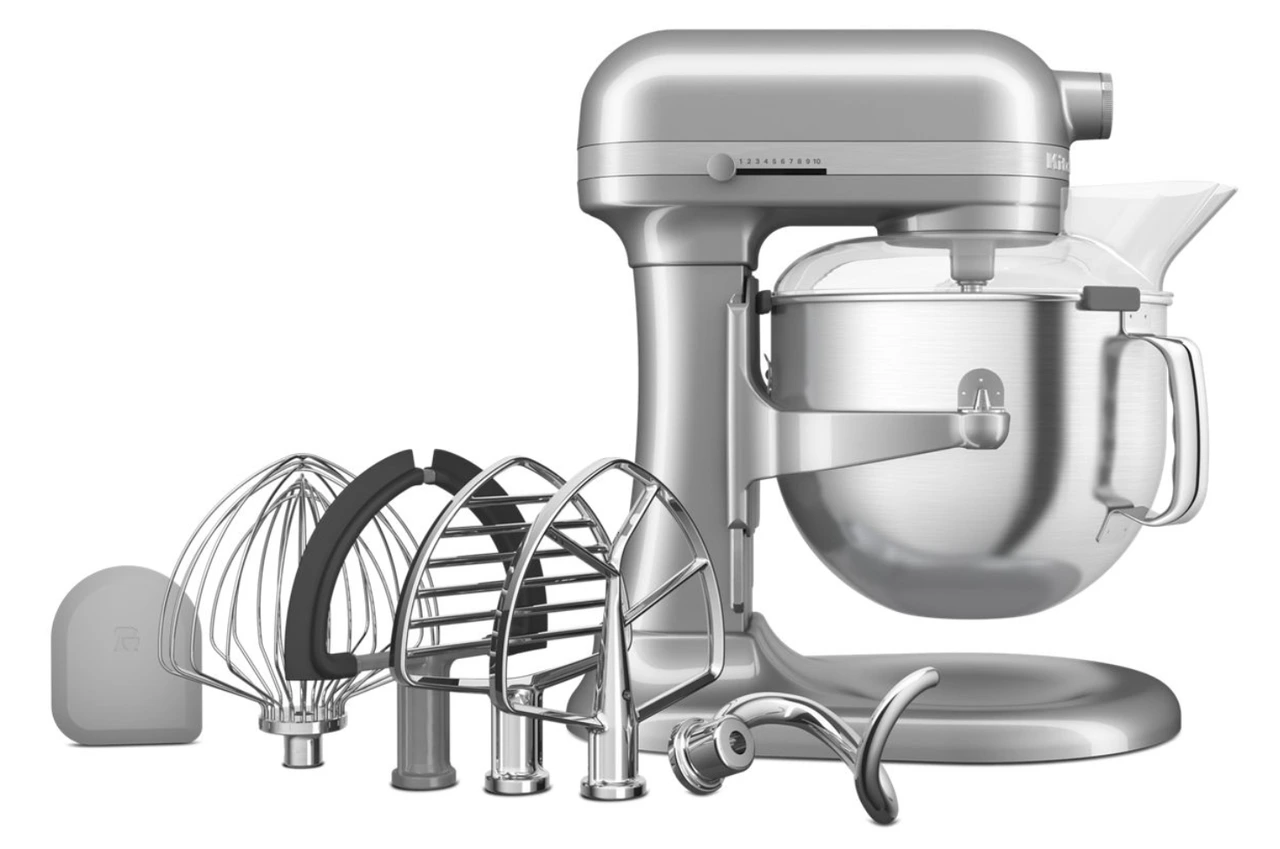 KitchenAid - 7 Qt Contour Silver Stand Mixer With Stainless Steel Accessories