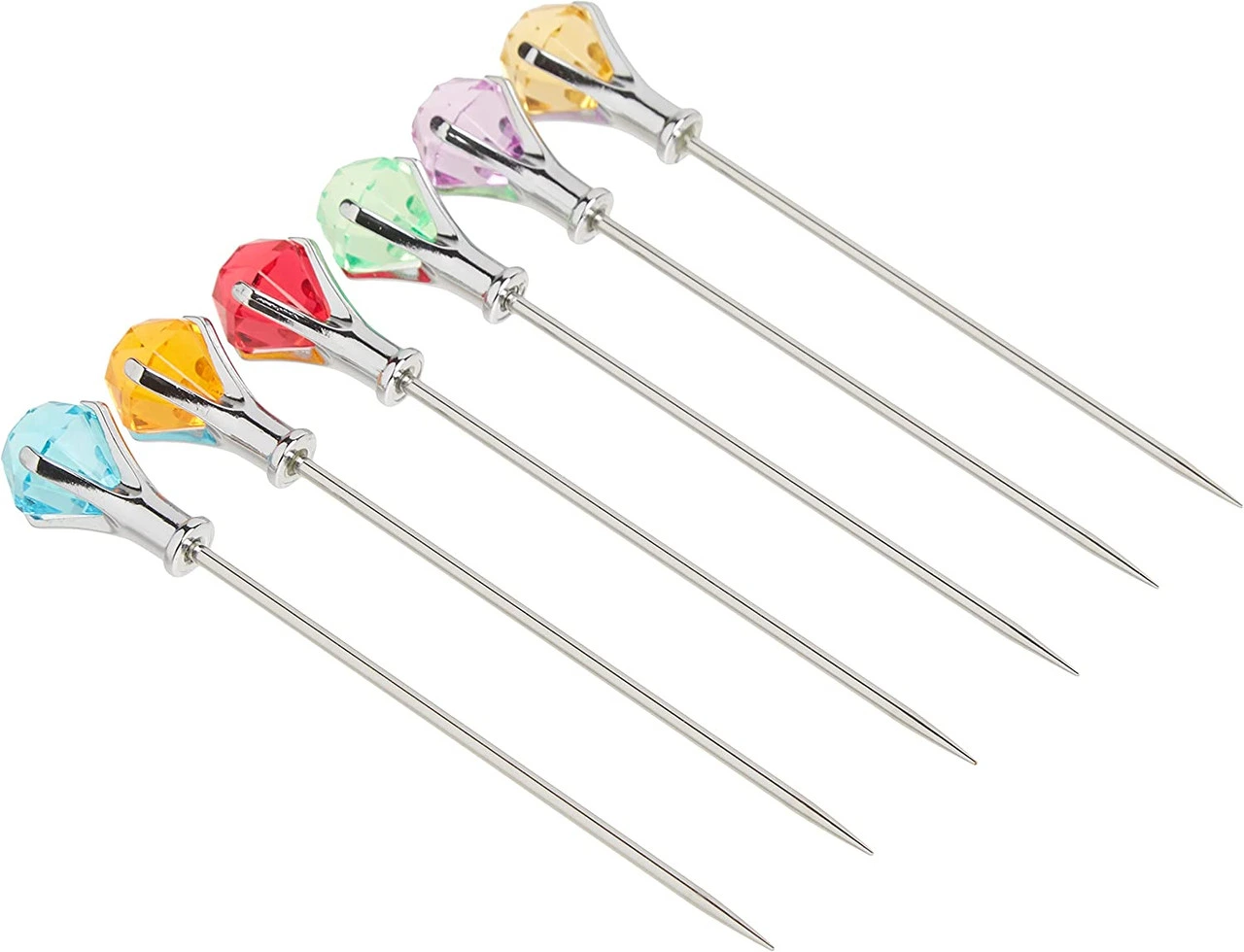 Final Touch - Multicolor Diamond Cocktail Picks (Set of 6)