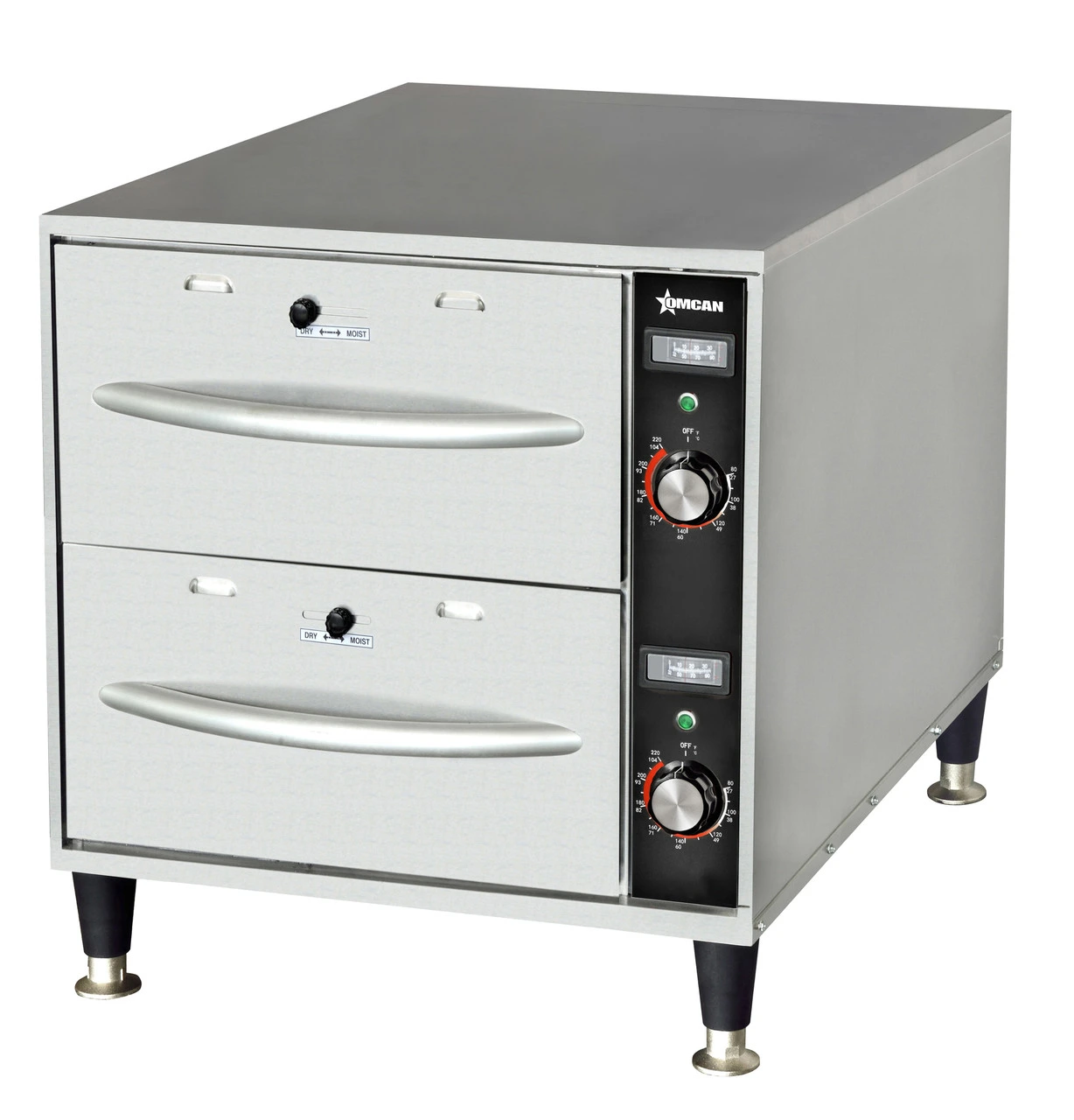 Omcan - Double Freestanding Narrow Drawer Warmer - 48884