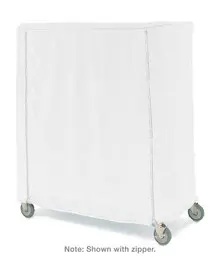 Metro - 24" x 60" x 54" White Coated Waterproof Vinyl Shelf Cart and Truck Cover with Zippered Closure - 24X60X54C