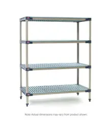 Metro - 21" x 60" x 63" MetroMax 4 Grid 4-Shelf Stationary Shelving Unit - X466G4