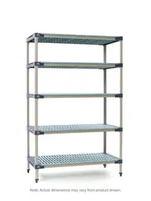 Metro - 24" x 60" x 74" MetroMax 4 Grid 5-Shelf Stationary Shelving Unit - 5X567G4