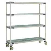 Metro - 18" x 60" MetroMax i Open Grid Shelf Cart with Polyurethane Casters - X366EGX3