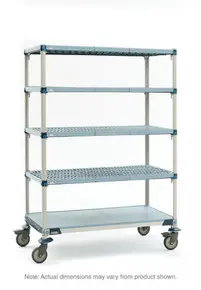 Metro - 24" x 48" MetroMax Q Cart with Solid Bottom MetroMax i Shelf and Polyurethane Casters - 5Q557EG3