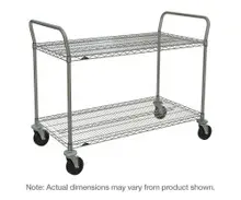 Metro - 18" x 36" x 39" Super Erecta Brite Two Shelf Heavy Duty Utility Cart with Rubber Casters - 2SPN33ABR