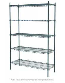 Metro - 24" x 30" x 74" Super Erecta Metroseal 3 Adjustable Wire Stationary Starter Shelving Unit - 5N527K3