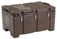 Cambro - Camcarrier 100 Series Dark Brown Top Loading 8" Deep Insulated Food Pan Carrier with Hinged Lid - 100MPCHL131