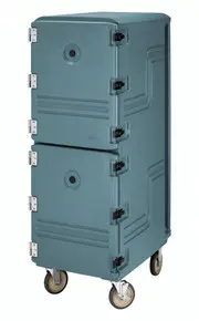 Cambro - Camcart Slate Blue Double Compartment Food Storage Box Carrier with Security Package - 1826DBCSP401