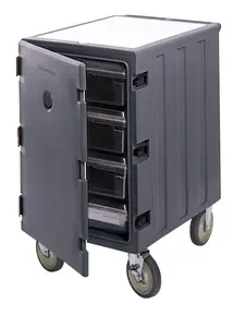 Cambro - Camcarts Charcoal Gray Non-Electric Single Compartment Insulated Food Storage Box Carrier with Casters - 1826LBC615