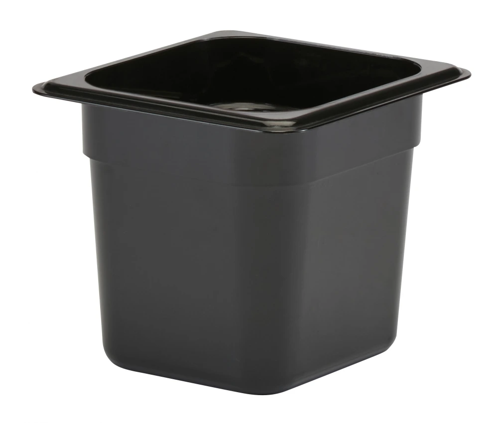 Cambro - Camwear 1/6 Size Black Polycarbonate Food Pan - 6" Deep