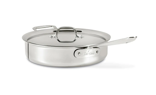 All-Clad - 4 QT D3 Stainless Steel Saute pan with Lid, 3-ply Bonded Cookware, Made in USA