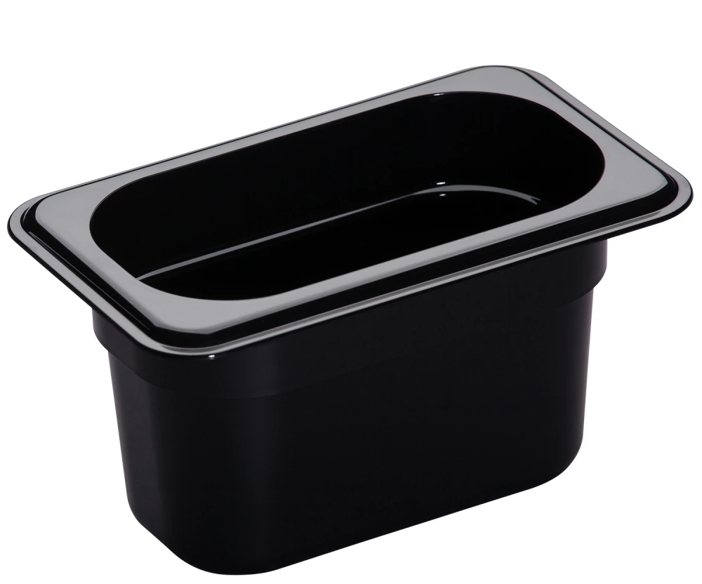 Cambro - Camwear 1/9 Size Black Polycarbonate Food Pan - 4" Deep