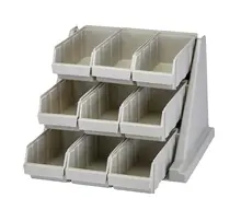 Cambro - Speckled Gray Versa Self Serve Condiment Bin Stand Set with 3-Tier Stand and 12" Condiment Bins - 9RS9480