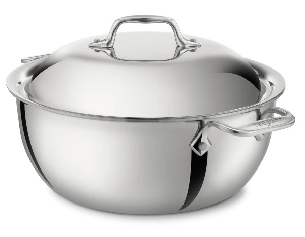 All-Clad - 5.5 Qt D3 Stainless Steel Dutch Oven with Lid, 3-ply Bonded Cookware, Made in USA