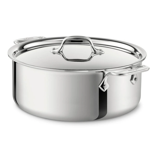 All-Clad - 6 QT D3 Stainless Steel Stock Pot with Lid, 3-ply Bonded Cookware, Made in USA