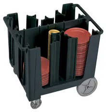 Cambro - S Series Adjustable Black Dish Caddy with Vinyl Cover - 6 Column - ADCS110