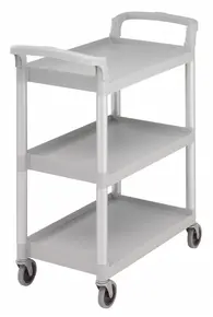 Cambro - Speckled Gray Three Shelf Utility Cart (Unassembled) - 32 7/8" x 16 1/4" x 38" - BC331KD480