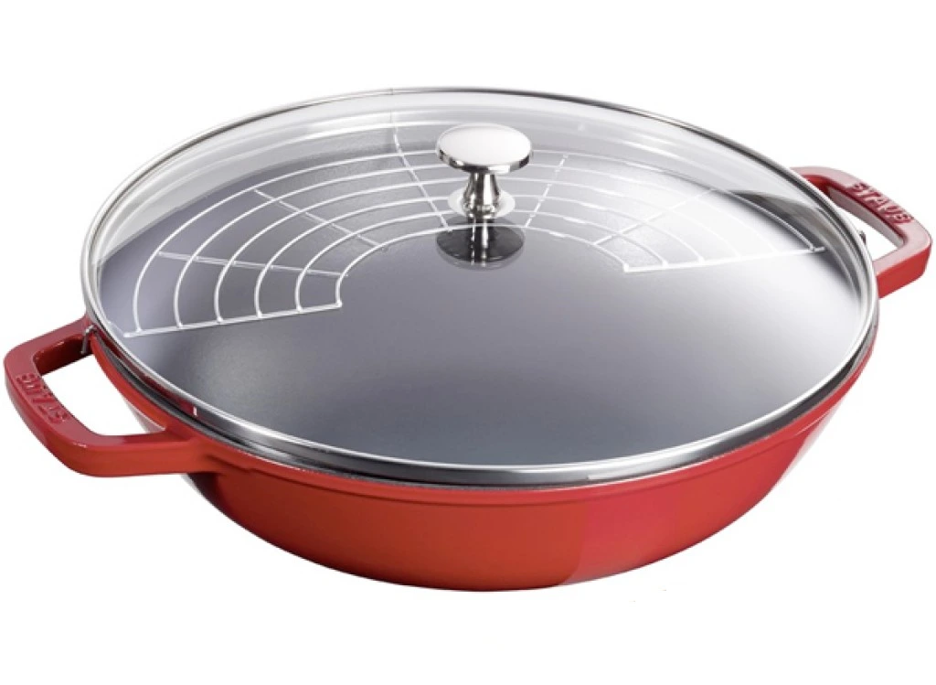 Staub - 12" (30cm) Cherry Red Wok