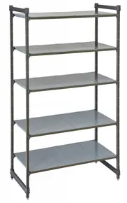 Cambro - Camshelving Basics Plus Solid 5-Shelf Stationary Starter Unit - 24" x 60" x 84" - CBU246084S5580