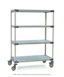 Metro - 24" x 36" MetroMax 4 Polymer Grid Shelf Cart - X536PG4