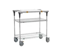 Metro - 38" x 19 3/8" x 39 1/8" PrepMate MultiStation with Cutting Board and Galvanized and Brite Zinc Wire Shelving - MS1836-FGBR-PK1