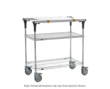 Metro - 32" x 19 3/8" x 39 1/8" PrepMate MultiStation with Cutting Board and Galvanized and Brite Zinc Wire Shelving - MS1830-FGBR-PK1