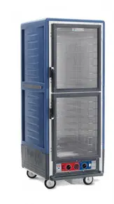 Metro - C5 3 Series Blue Low Wattage Heated Holding and Proofing Cabinet with Clear Dutch Doors - C539-CLDC-4-BU