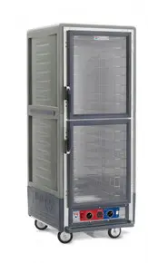 Metro - C5 3 Series Gray Low Wattage Heated Holding and Proofing Cabinet with Clear Dutch Doors - C539-CLDC-4-GY