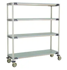 Metro - 18" x 60" MetroMax i Polymer Solid Shelf Cart - X366EFX3