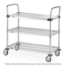 Metro - Super Erecta 18" x 30" x 38" Three Shelf Standard Duty Utility Cart - MW402