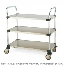 Metro - Super Erecta 18" x 24" x 38" Three Shelf Standard Duty Stainless Steel Utility Cart - MW203