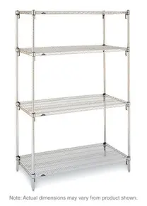 Metro - 24" x 60" x 63" Super Adjustable Super Erecta 4-Shelf Chrome Wire Stationary Starter Shelving Unit - A566C