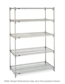 Metro - 18" x 42" x 74" Stationary Super Erecta Adjustable 2 Series Chrome Wire Shelving Unit - 5A347C
