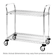 Metro - Super Erecta 18" x 36" x 38" Two Shelf Standard Duty Chrome Utility Cart - MW605