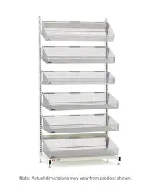 Metro - 21 1/2" x 49 1/2" x 74" qwikSIGHT Single Sided Six-Level Basket Supply Stationary Starter Unit - QB148-S6