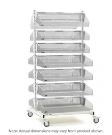 Metro - 40 1/2" x 49 1/2" x 79 1/2" qwikSIGHT Double Sided Seven-Level Basket Supply Mobile Starter Unit - QB248-M14
