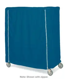 Metro - 24" x 72" x 62" Mariner Blue Uncoated Nylon Shelf Cart and Truck Cover with Velcro Closure - 24X72X62VUCMB