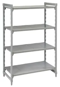 Cambro - Camshelving Premium Solid 4-Shelf Stationary Starter Unit - 18" x 36" x 72" - CPU183672S4480
