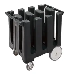Cambro - Poker Chip Black Dish Dolly / Caddy with Vinyl Cover - 6 Column - DC700110