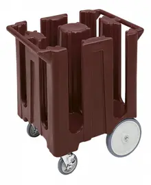 Cambro - Poker Chip Dark Brown Dish Dolly / Caddy with Vinyl Cover - 4 Column - DC825131