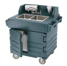 Cambro - Granite Gray CamKiosk Portable Self-Contained Hand Sink Cart - 110V - KSC402191