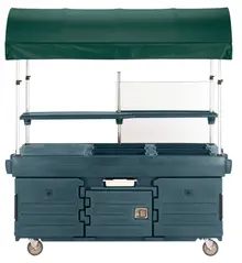 Cambro - CamKiosk Granite Green Vending Cart with 4 Pan Wells and Canopy - KVC854C192