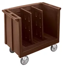 Cambro - Adjustable Dark Brown Tray and Dish Cart with Vinyl Cover - TDC30131