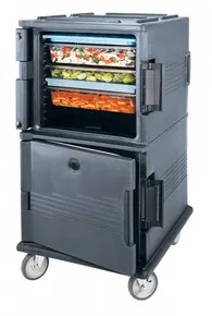 Cambro - Ultra Camcarts Granite Gray Insulated Food Pan Carrier with Heavy-Duty Casters - Holds 24 Pans - UPC1600HD191