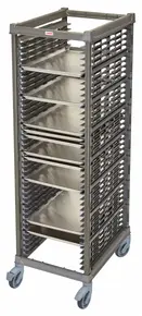 Cambro - Camshelving Ultimate 40 Pan End Load Bun / Sheet Pan Rack with Plastic Casters - Assembled - UPR1826FPA40580