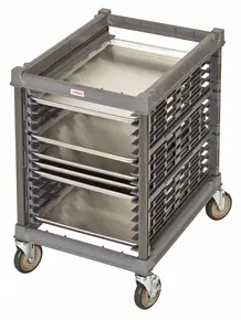 Cambro - Camshelving Ultimate 15 Pan Undercounter End Load Bun / Sheet Pan Rack with Metal Casters - Unassembled - UPR1826U15580