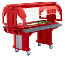 Cambro - Hot Red 5' Versa Food / Salad Bar with Standard Casters - Low Height - VBRL5158