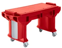 Cambro - Hot Red 6' Versa Work Table with Heavy Duty Casters - VBRTHD6158