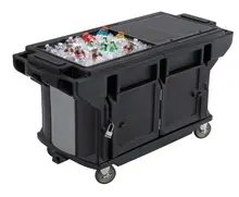 Cambro - Black 6' Versa Ultra Work Table with Storage and Standard Casters - VBRUT6110